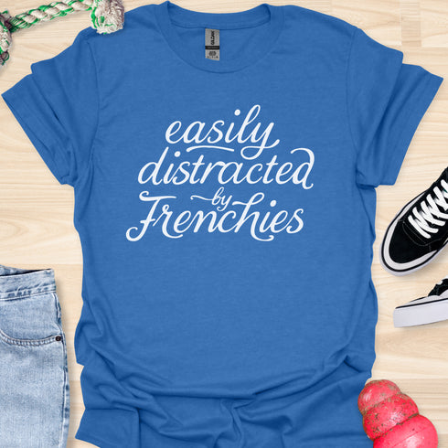 Easily distracted by frenchies - V1 - Elegant Swish T-Shirt